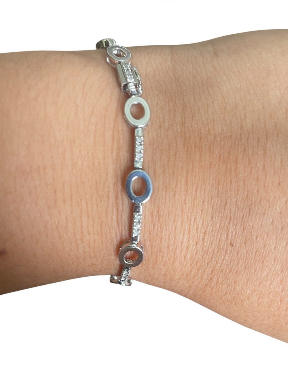 925 Sterling Silver Beaded Link Bracelet